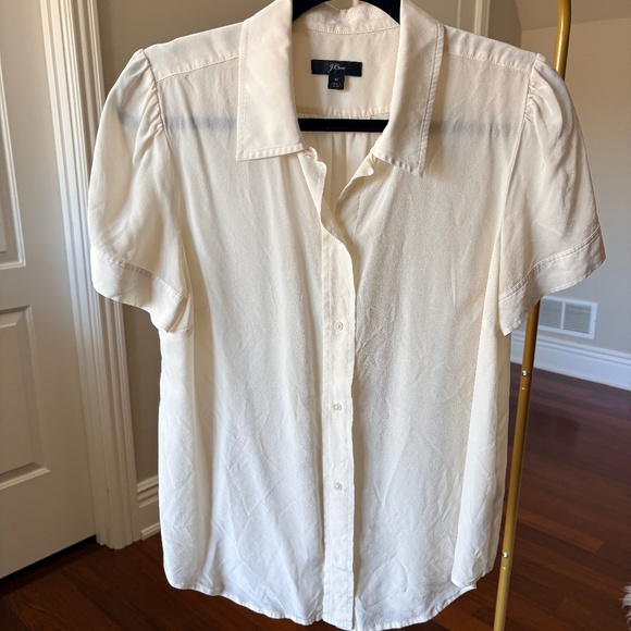 J. Crew Tops - JCrew- Silk short sleeve button down blouse, size M
